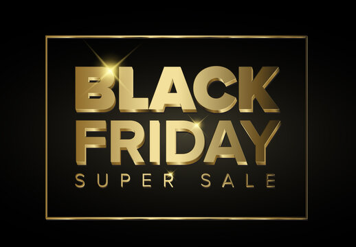 Golden Black Friday Sale Banner Layout