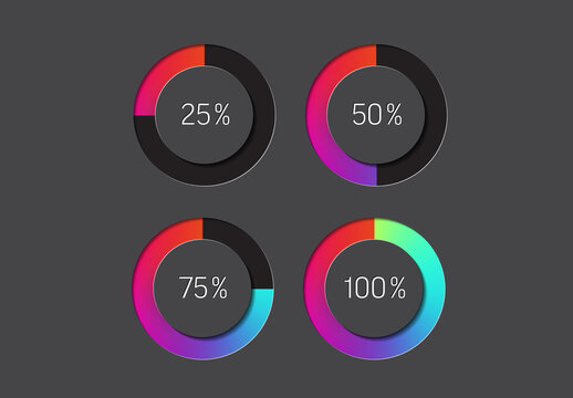 Circular Loading Progress Bars Set