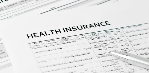health insurance form, paperwork and questionnaire for insurance concepts