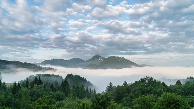 Fog aerial mountains foggy mist valley nature haze clouds rain hills.