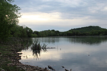 sunset on the river