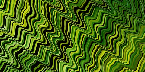 Light Green, Yellow vector template with curved lines. Colorful illustration in abstract style with bent lines. Template for cellphones.