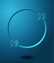 Quote Text Balloon on a Blue Background, Vector Illustration.