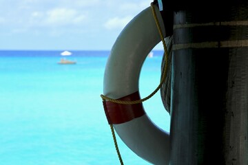 lifebuoy on the background of the sea