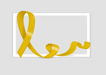 World Suicide Prevention Day with yellow awareness ribbon. Loop emblem in support of military military veterinarians, conflicts, suicides. Vector illustration