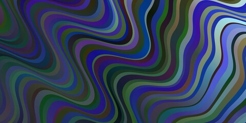 Dark Blue, Green vector texture with curves.