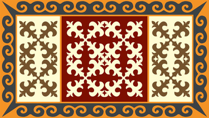 Kazakh nomadic tribes on background