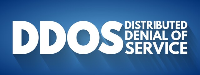 DDoS - Distributed Denial of Service acronym, technology concept background