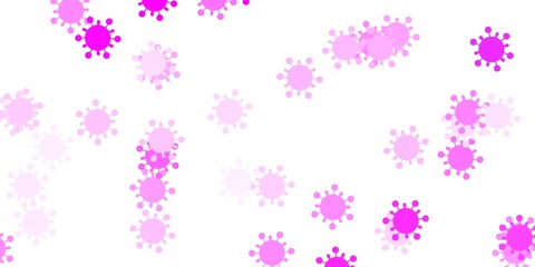 Light purple vector backdrop with virus symbols.