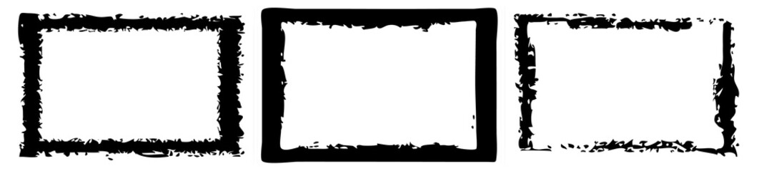 Obraz premium Set of grunge style frames black on white background