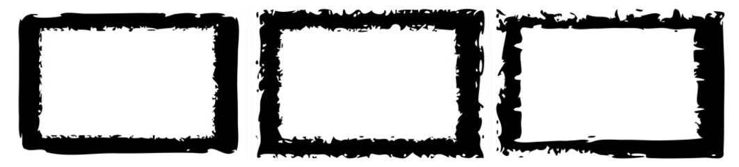 Obraz premium Set of grunge style frames black on white background