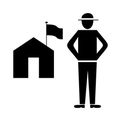 road sign - ranger station, on a white background