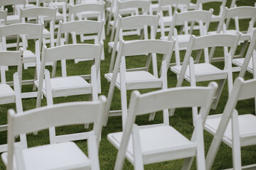 Rows of Chairs at Wedding Ceremony