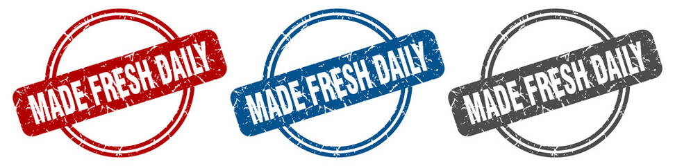 made fresh daily stamp. made fresh daily sign. made fresh daily label set