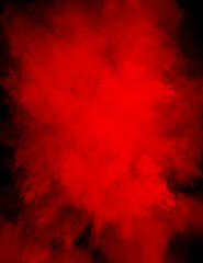 Powder explosion in a vibrant color with a black background with copy space in the powder