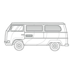 Bus.Coloring book antistress for children and adults. Illustration isolated on white background.Zen-tangle style.