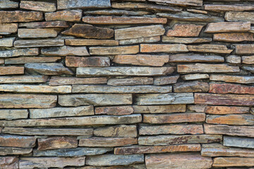 The stone wall texture background natural color.Background of stone wall texture photo.Natural stone wall texture for background.Old Brick texture, Grunge brick wall background.