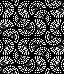 Vector geometric seamless pattern. Modern geometric background with tiles made of dots.