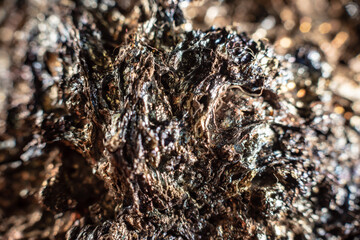Macro of slag or volcanic magma stone texture, similar to a landscape of a strange space planet
