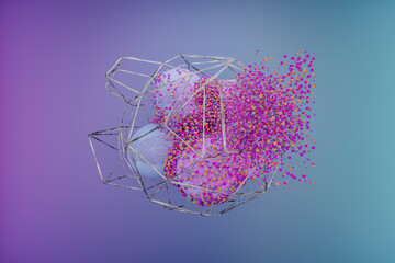 Texture of a abstract structure with multicolour spheres.