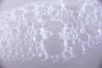 Soap bubbles on a white background