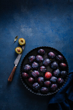 Tray of Fresh Prune Plums