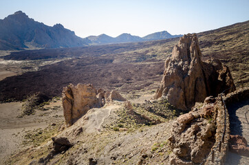Rocky landscape in El Teide National Park, Tenerife. Canary Islands. Spain.