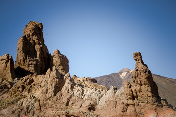 Fototapeta na wymiar Rocky landscape in El Teide National Park, Tenerife. Canary Islands. Spain.