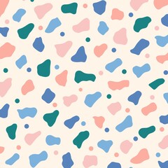 Fototapeta na wymiar seamless pattern background with different colourful shapes and polka dots