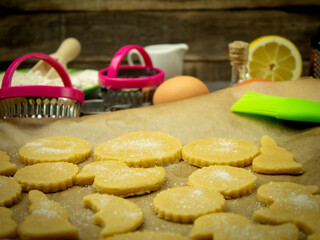 Homemade gingerbread cookies from shortcrust pastry
