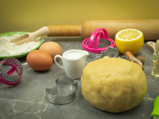 Shortbread dough on the table
