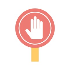 Obraz premium Hand stop sign icon illustration in flat design style.