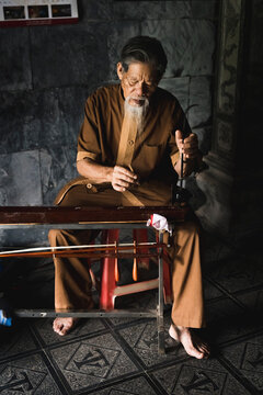 Monk Inside A Temple In Vietnam