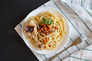 delicious pasta with chicken and vegetables a hearty dinner