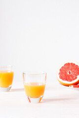 Grapefruit and orange juice, summer refreshing citrus drink