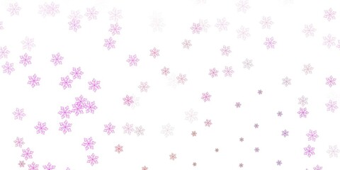 Light pink vector doodle texture with flowers.