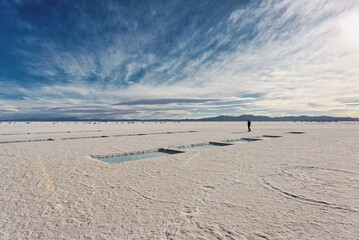 Salinas Grandes in a salt desert in the Jujuy Province, Argentina, Andes