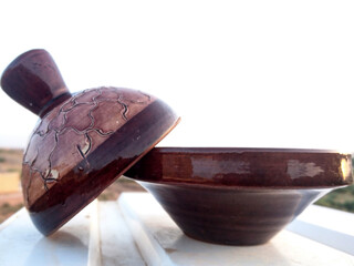 Brown container, potery