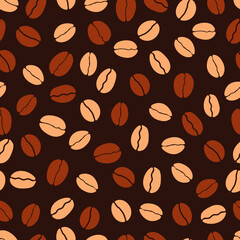 Coffee beans seamless pattern