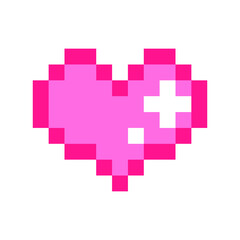 pixel heart. Simple vector of heart made in pixel art