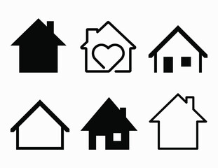 vector set of house icons. House logo symbol collection