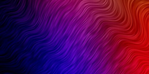 Fototapeta premium Dark Multicolor vector template with curved lines. Colorful geometric sample with gradient curves. Template for cellphones.