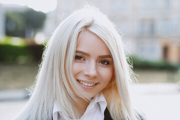 Portrait of young cheerful girl.