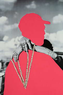 Anonymous man manipulation collage