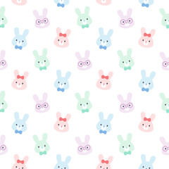 Cute rabbit seamless pattern background