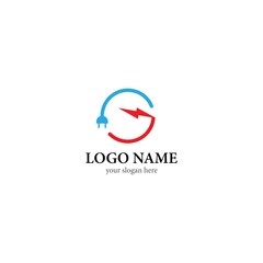 Fototapeta premium Electric logo vector icon