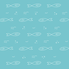 Fish pattern vector. Fish hand draw