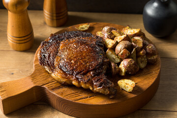 Grass Fed Ribeye Steak and Potatoes