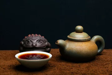 Foto op Aluminium image of teapot cup toad  © jonicartoon