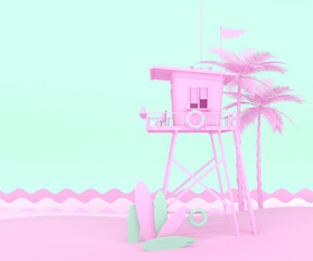 3d illustration of a beach house